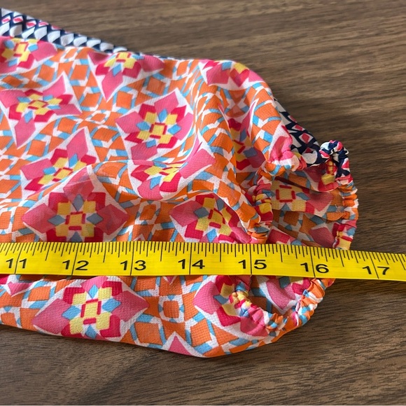 Zac & Rachel Orange and Black Geometric Blouse L - Picture 9 of 9